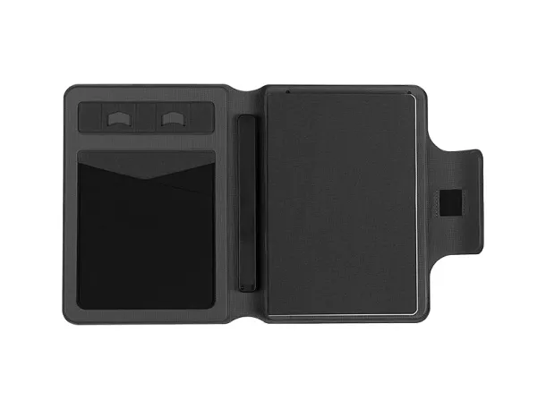MAGNOTE Portfolio s notesom, bežičnim punjačem i powerbankom 8 000 mAh, A5 Tamnosiva