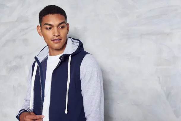  Urbana hoodie s patentom - 330 g/m² - Just Hoods Oxford Navy Heather Grey