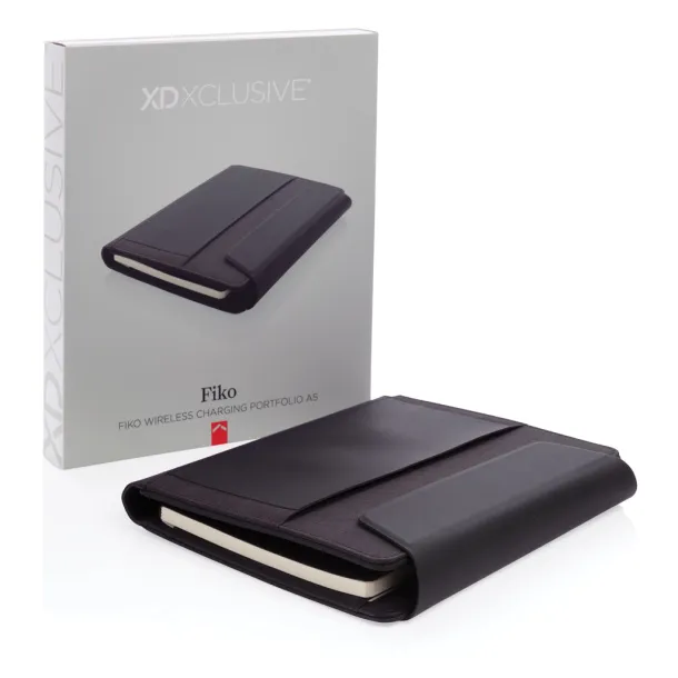  Fiko wireless charging portfolio A5 with powerbank - XD Xclusive Black 