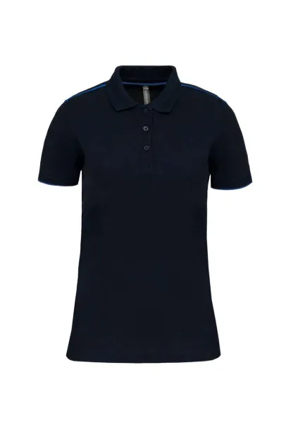  LADIES' SHORT-SLEEVED CONTRASTING DAYTODAY POLO SHIRT - Designed To Work Navy Vino