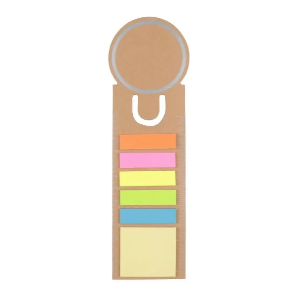  Memo holder, sticky notes, bookmark, notebook, ruler brown