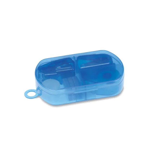 BUROBOX Stationery set in plastic box transparent blue