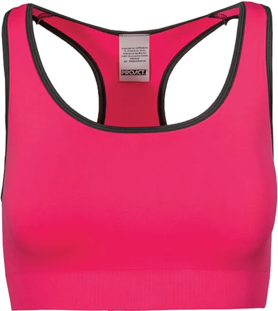  SEAMLESS SPORTS BRA - Proact Fluorescent Pink Storm Grey