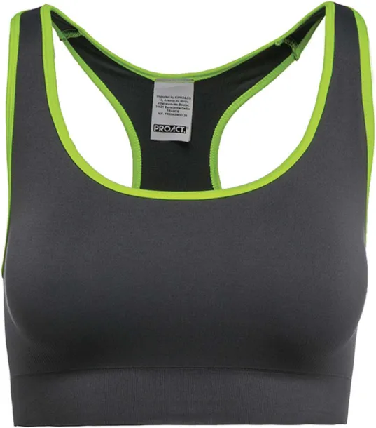  SEAMLESS SPORTS BRA - Proact Storm Grey Fluorescent Yellow