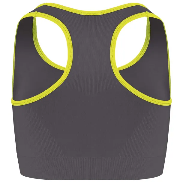  SEAMLESS SPORTS BRA - Proact Storm Grey Fluorescent Yellow