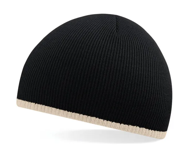  Two-Tone Beanie Knitted Hat - Beechfield Black Stone