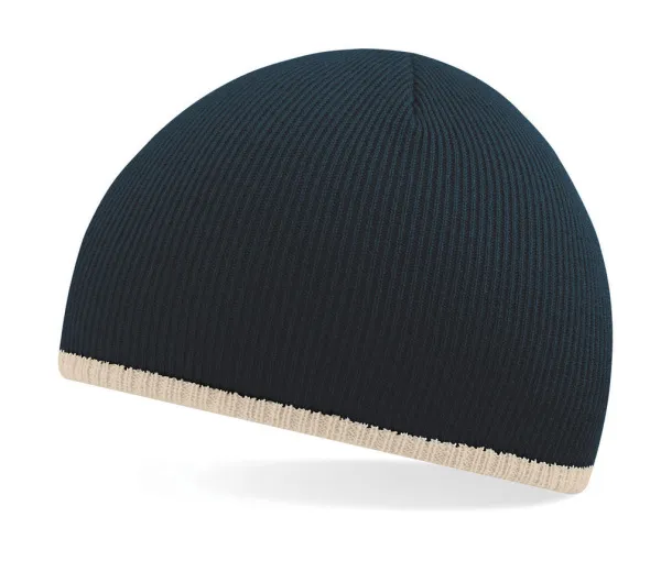  Two-Tone Beanie Knitted Hat - Beechfield French Navy Stone