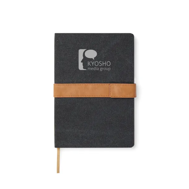  VINGA Bosler A5 RCS recycled canvas note book - Vinga Black 