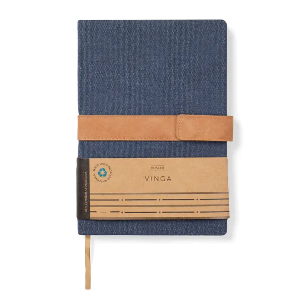  VINGA Bosler A5 RCS recycled canvas note book - Vinga navy 