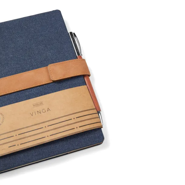  VINGA Bosler A5 RCS recycled canvas note book - Vinga navy 