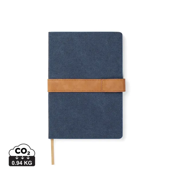  VINGA Bosler A5 RCS recycled canvas note book - Vinga navy 