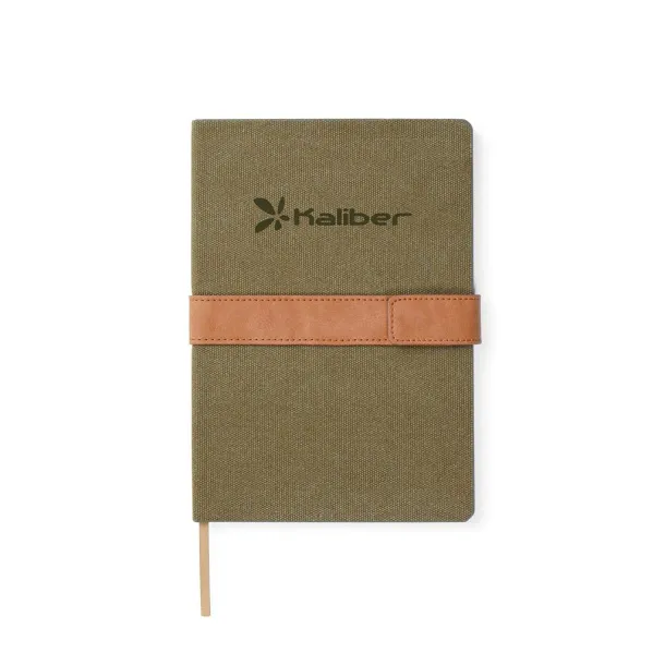  VINGA Bosler A5 RCS recycled canvas note book - Vinga Green 