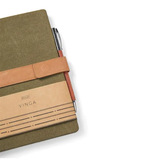  VINGA Bosler A5 RCS recycled canvas note book - Vinga Green 