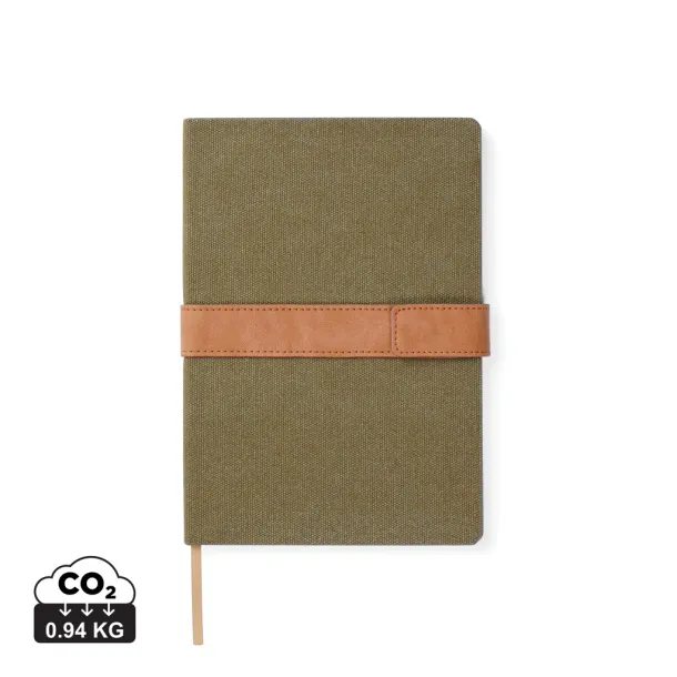  VINGA Bosler A5 RCS recycled canvas note book - Vinga Green 