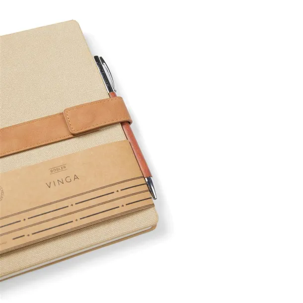  VINGA Bosler A5 RCS recycled canvas note book - Vinga brown 