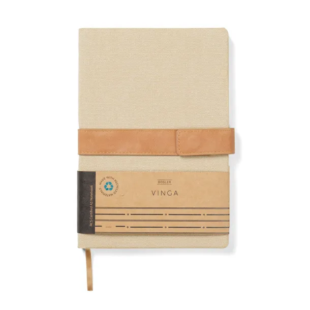  VINGA Bosler A5 RCS recycled canvas note book - Vinga brown 