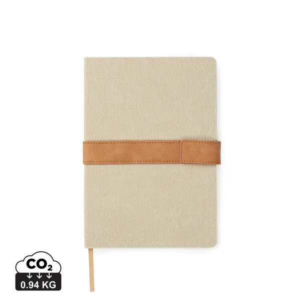  VINGA Bosler A5 RCS recycled canvas note book - Vinga brown 