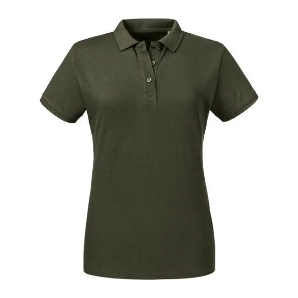  Ženska polo majica od organskog pamuka, 215 g/m² - Russell Pure Organic Dark Olive