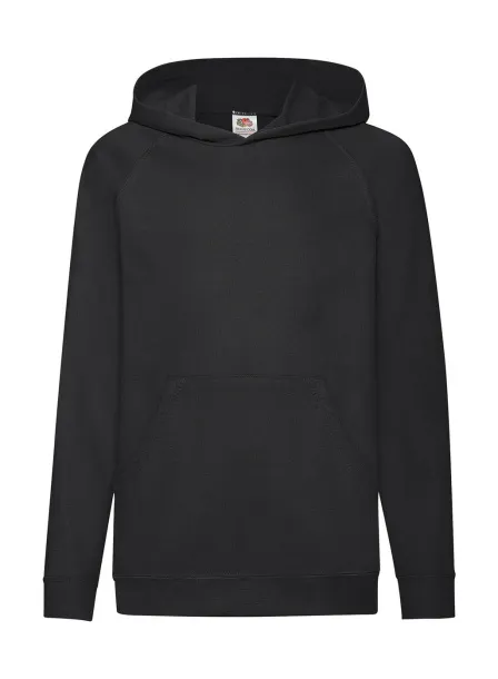  Dječji lagani hoodie, 240 g/m² - Fruit of the Loom Crna