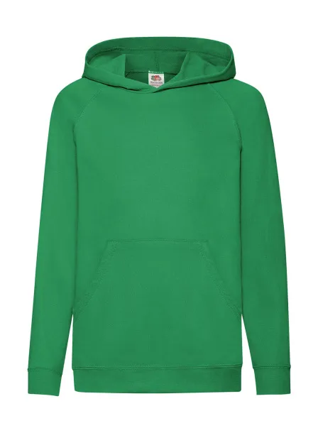  Dječji lagani hoodie, 240 g/m² - Fruit of the Loom Kelly zelena