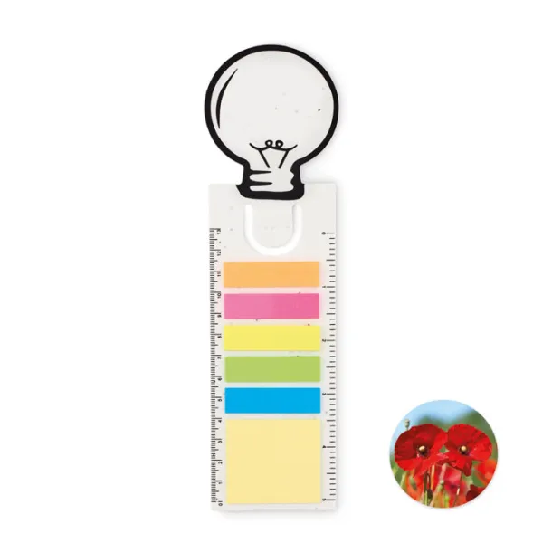 IDEA SEED Seed paper bookmark w/memo pad White