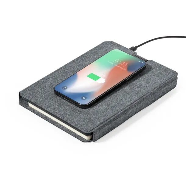  Multifunctional RPET notebook A5, magnetic wireless charger 10W, power bank 5000 mAh A69F99