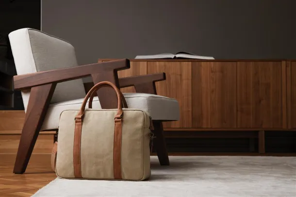  VINGA Bosler canvas computer bag - Vinga beige