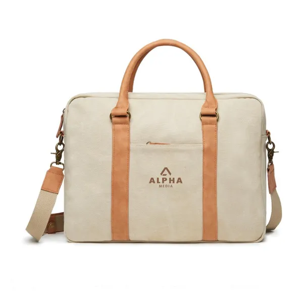  VINGA Bosler platnena torba za laptop, 16" - Vinga beige