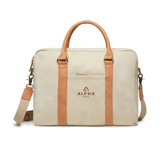  VINGA Bosler platnena torba za laptop, 16" - Vinga beige