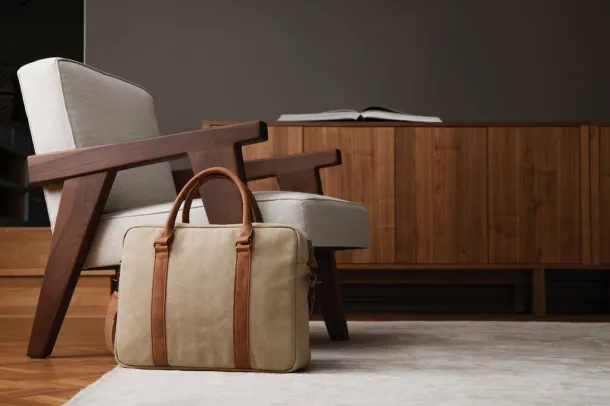  VINGA Bosler canvas computer bag - Vinga beige