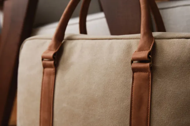  VINGA Bosler platnena torba za laptop, 16" - Vinga beige