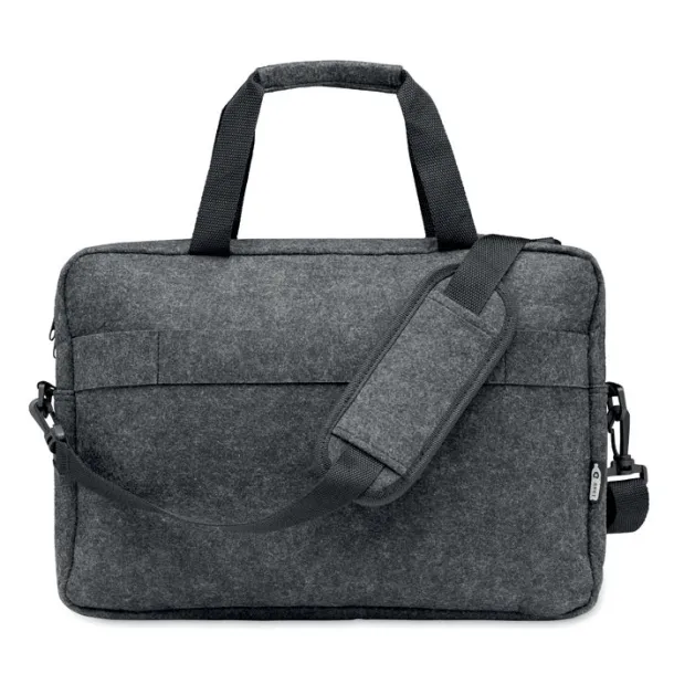 PLANA 15 inch RPET felt laptop bag stone grey