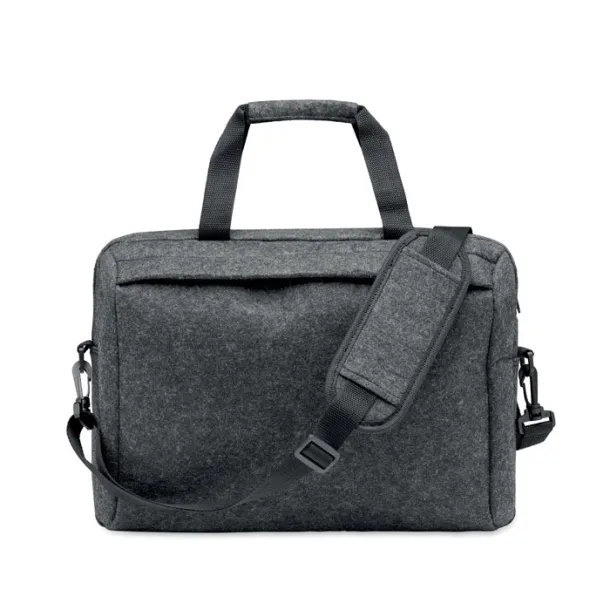 PLANA 15 inch RPET felt laptop bag stone grey