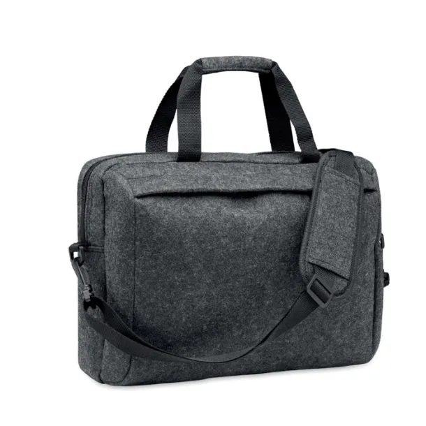 PLANA 15 inch RPET felt laptop bag stone grey