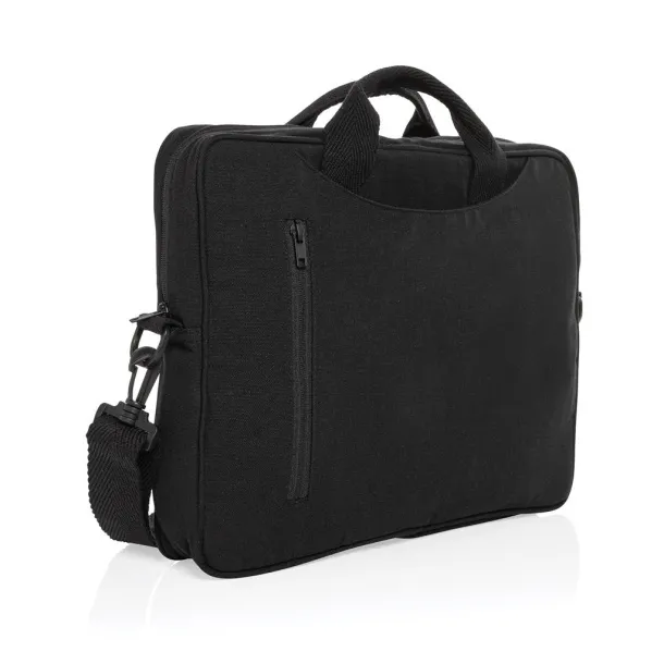  Laluka AWARE™ recycled cotton 15.4 inch laptop bag - XD Collection Black 