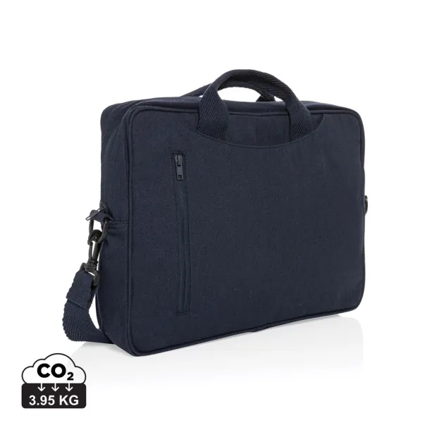  Laluka AWARE™ recycled cotton 15.4 inch laptop bag - XD Collection navy 