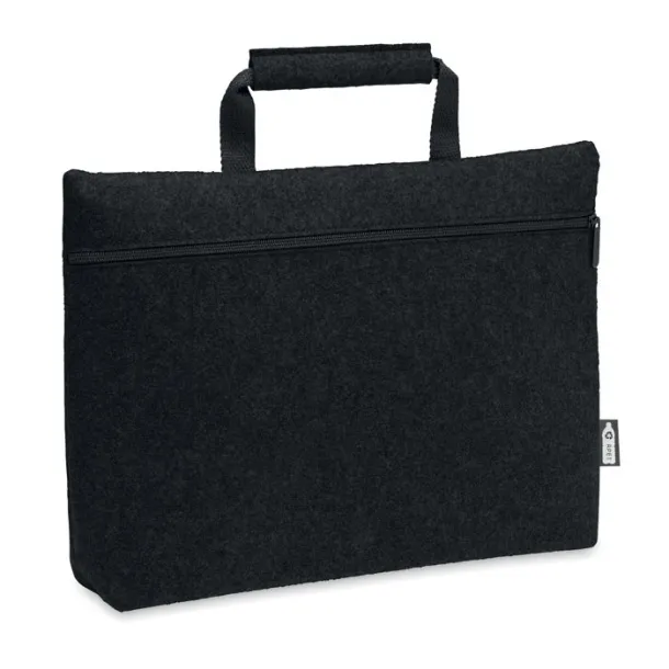 TAPLA RPET felt zippered laptop bag Black