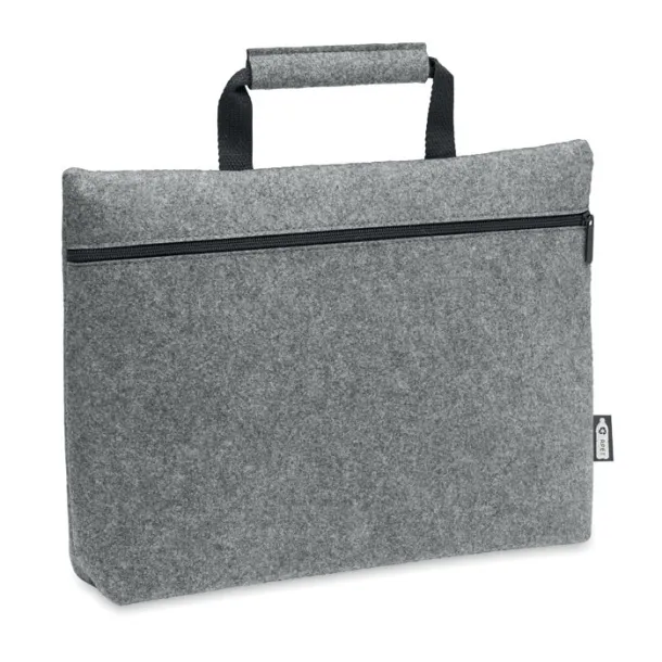 TAPLA RPET felt zippered laptop bag Grey