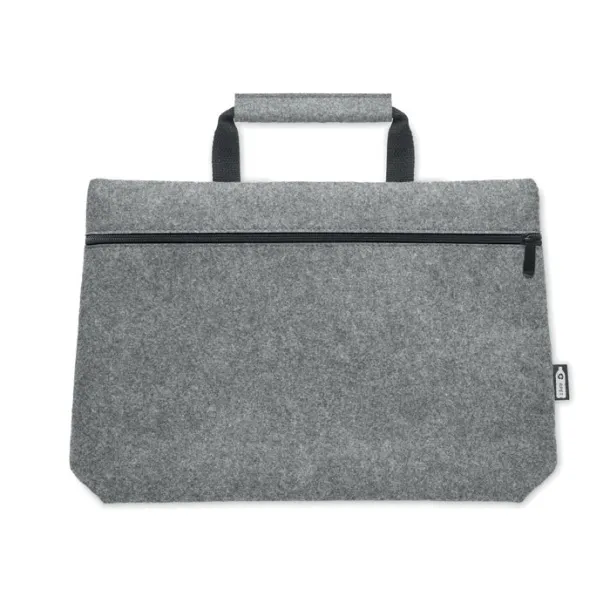 TAPLA RPET felt zippered laptop bag Grey