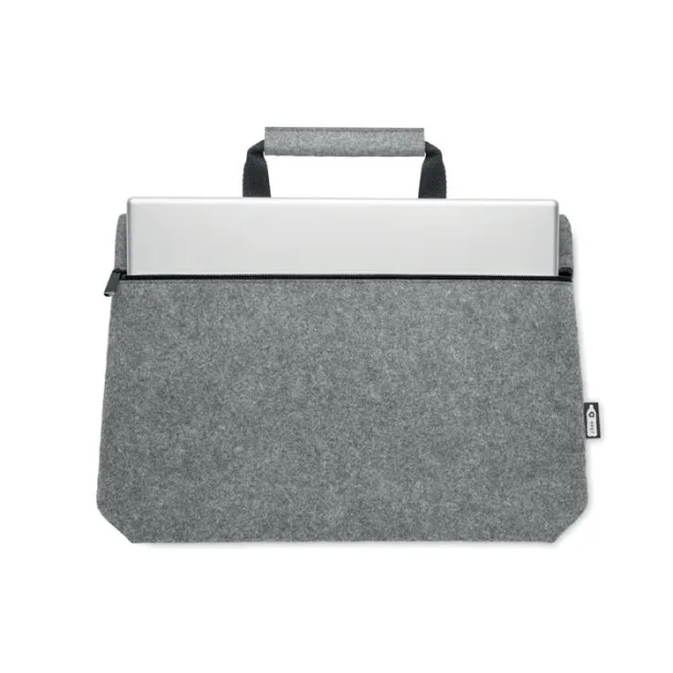 TAPLA RPET felt zippered laptop bag Grey