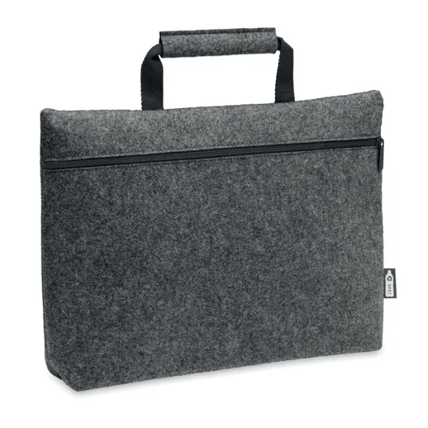 TAPLA RPET felt zippered laptop bag stone grey