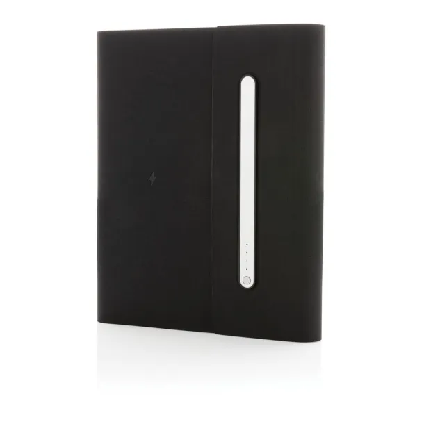  5000 mAh power notebook A5 with wireless charging Black