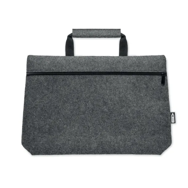 TAPLA RPET felt zippered laptop bag stone grey