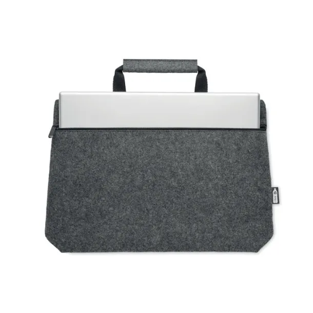 TAPLA RPET felt zippered laptop bag stone grey