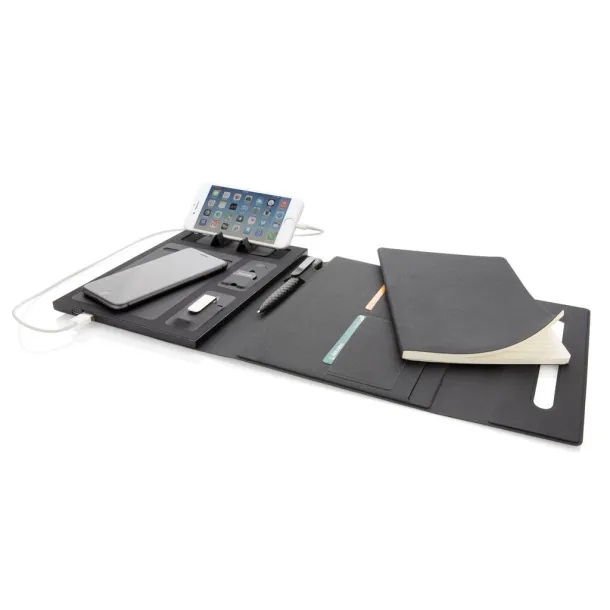  5000 mAh power notebook A5 with wireless charging Black