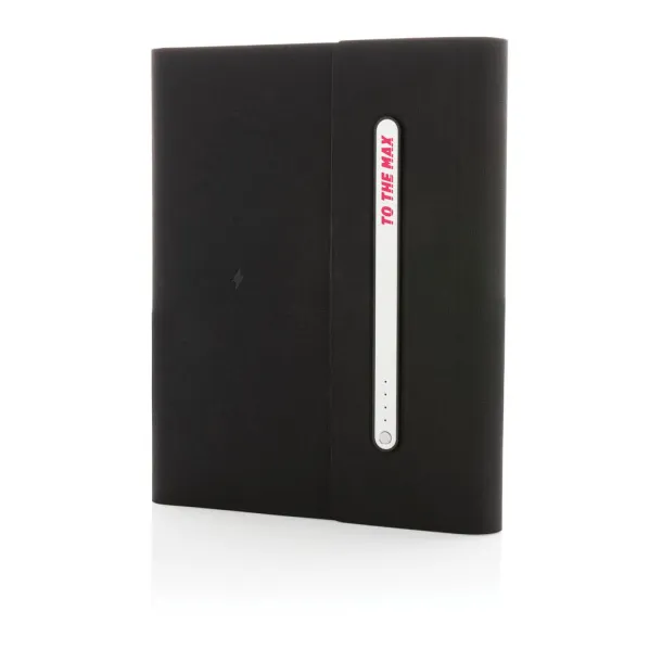  5000 mAh power notebook A5 with wireless charging Black