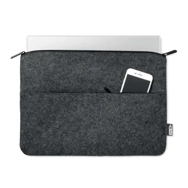 TOPLO RPET felt zipped laptop bag stone grey