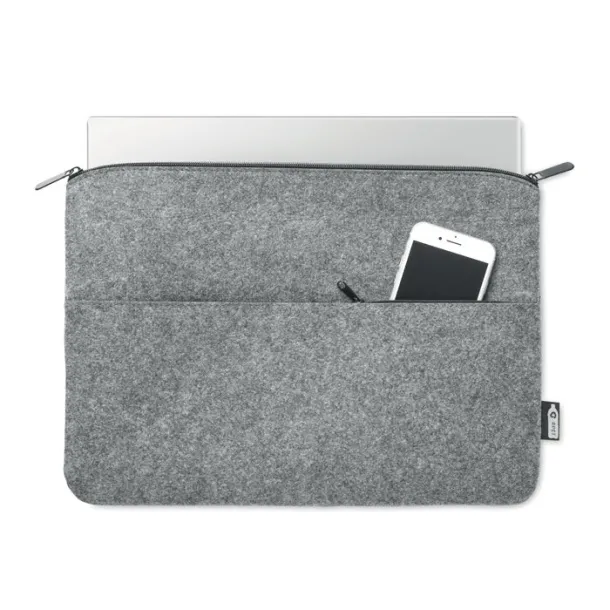 TOPLO RPET felt zipped laptop bag Grey