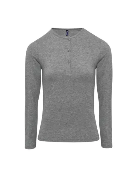  WOMEN'S LONG JOHN ROLL SLEEVE TEE - Premier Grey Marl