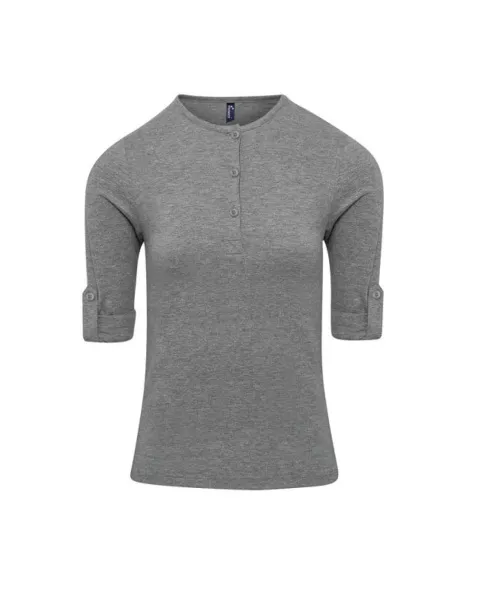  WOMEN'S LONG JOHN ROLL SLEEVE TEE - Premier Grey Marl